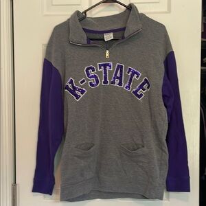 PINK Victoria's Secret Gray and Purple K-State Sweatshirt